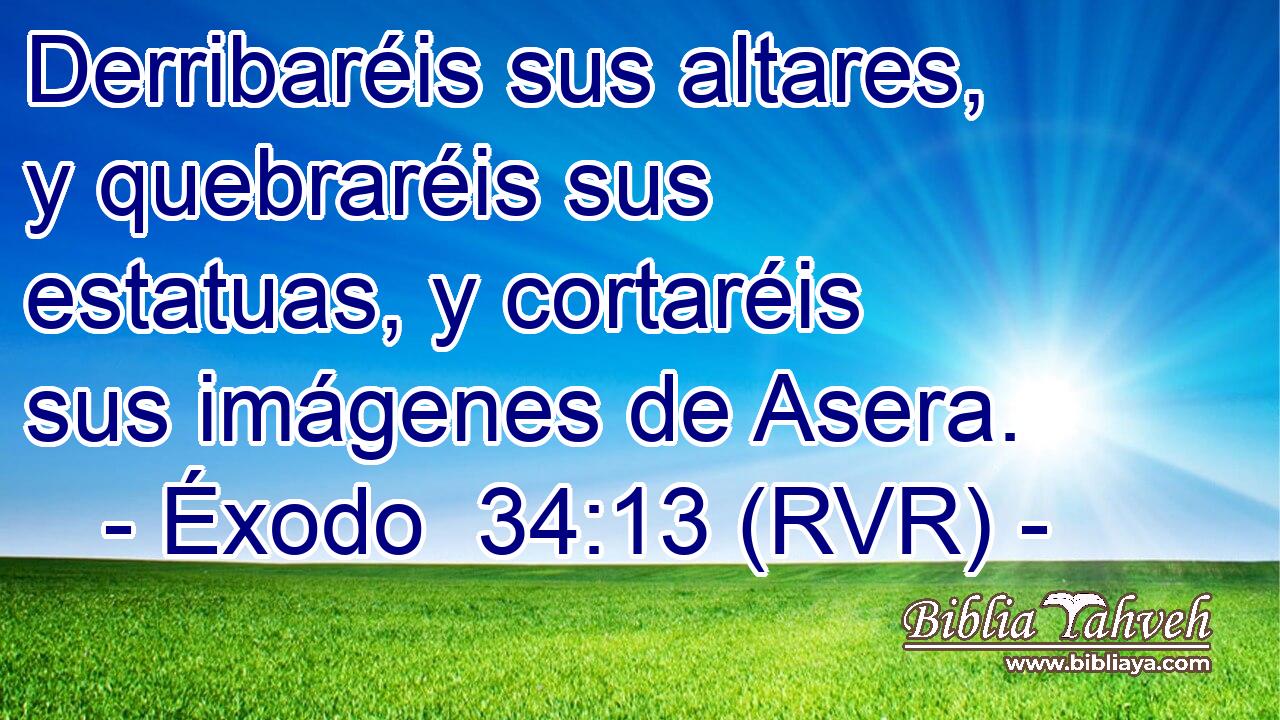 Derribaréis sus altares, y quebraréis sus estatuas, y cortaréis sus imágenes de Asera.