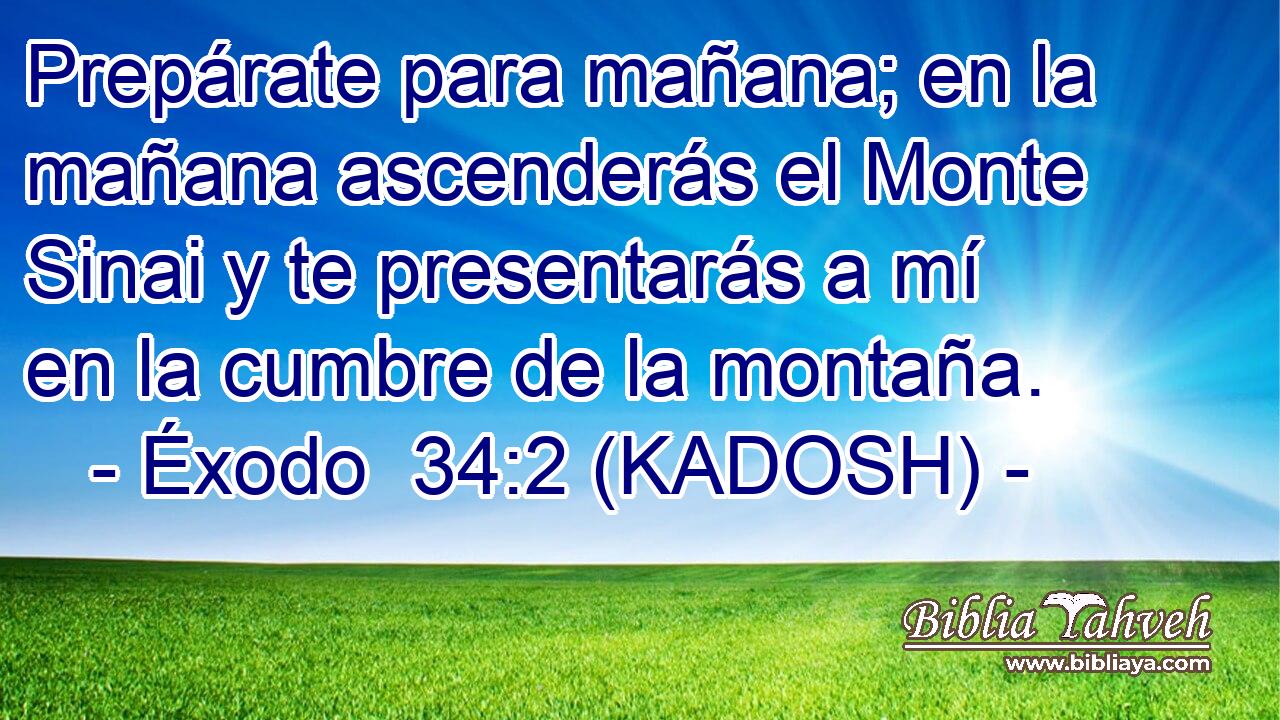  Prepárate para mañana; en la mañana ascenderás el Monte Sinai y te presentarás a mí en la cumbre de la montaña. 