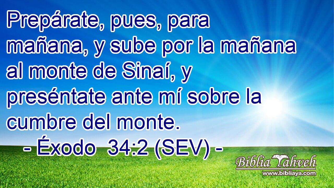Prepárate, pues, para mañana, y sube por la mañana al monte de Sinaí, y preséntate ante mí sobre la cumbre del monte.