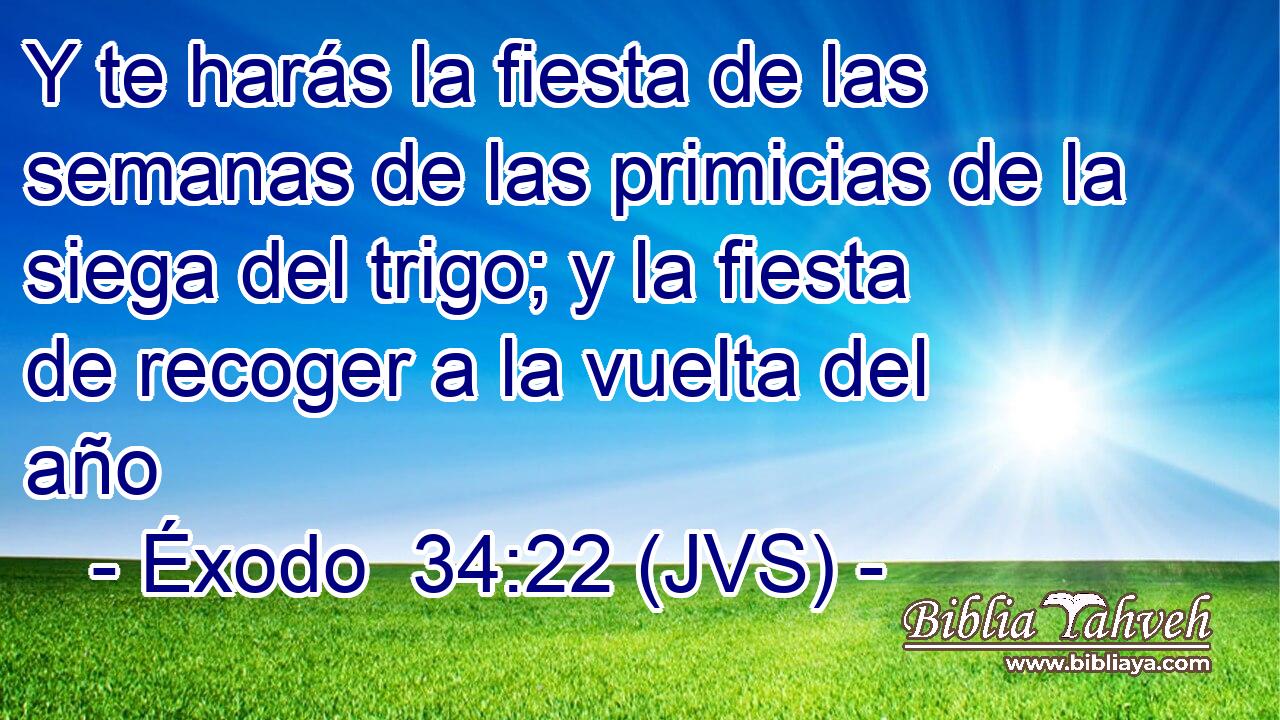 Y te harás la fiesta de las semanas de las primicias de la siega del trigo; y la fiesta de recoger a la vuelta del año