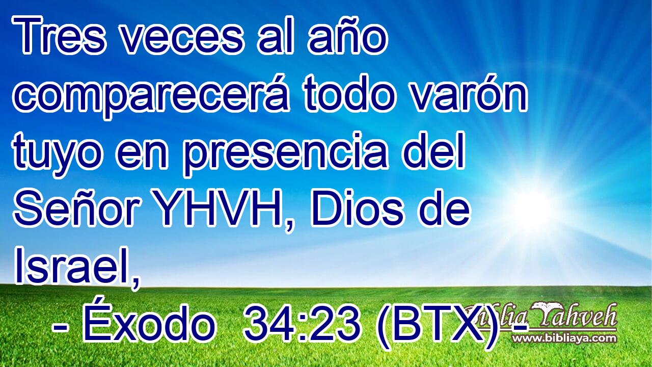Tres veces al año comparecerá todo varón tuyo en presencia del Señor YHVH, Dios de Israel,