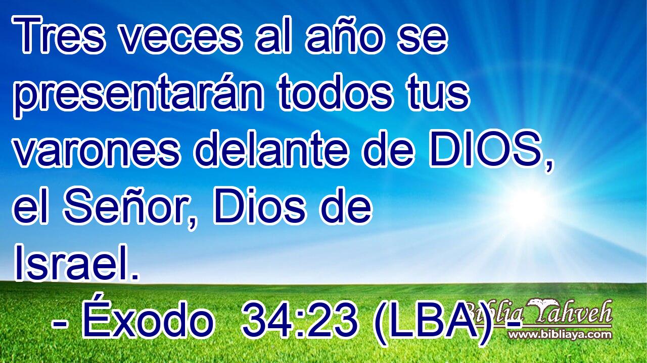 Tres veces al año se presentarán todos tus varones delante de DIOS, el Señor, Dios de Israel.