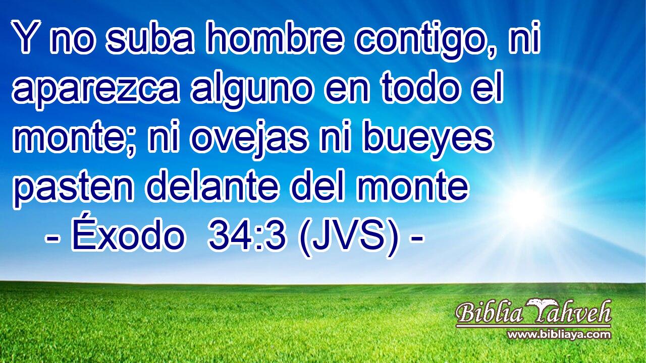Y no suba hombre contigo, ni aparezca alguno en todo el monte; ni ovejas ni bueyes pasten delante del monte