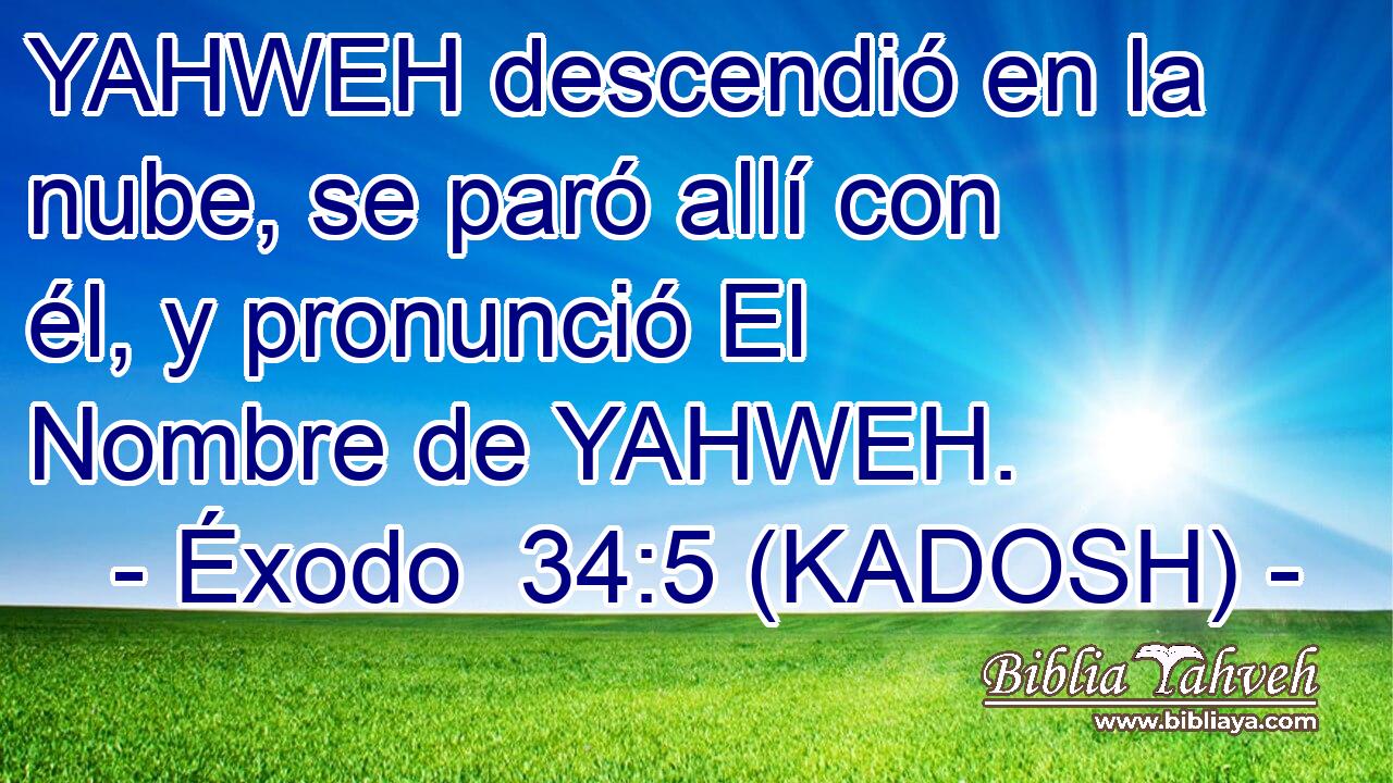  YAHWEH descendió en la nube, se paró allí con él, y pronunció El Nombre de YAHWEH. 
