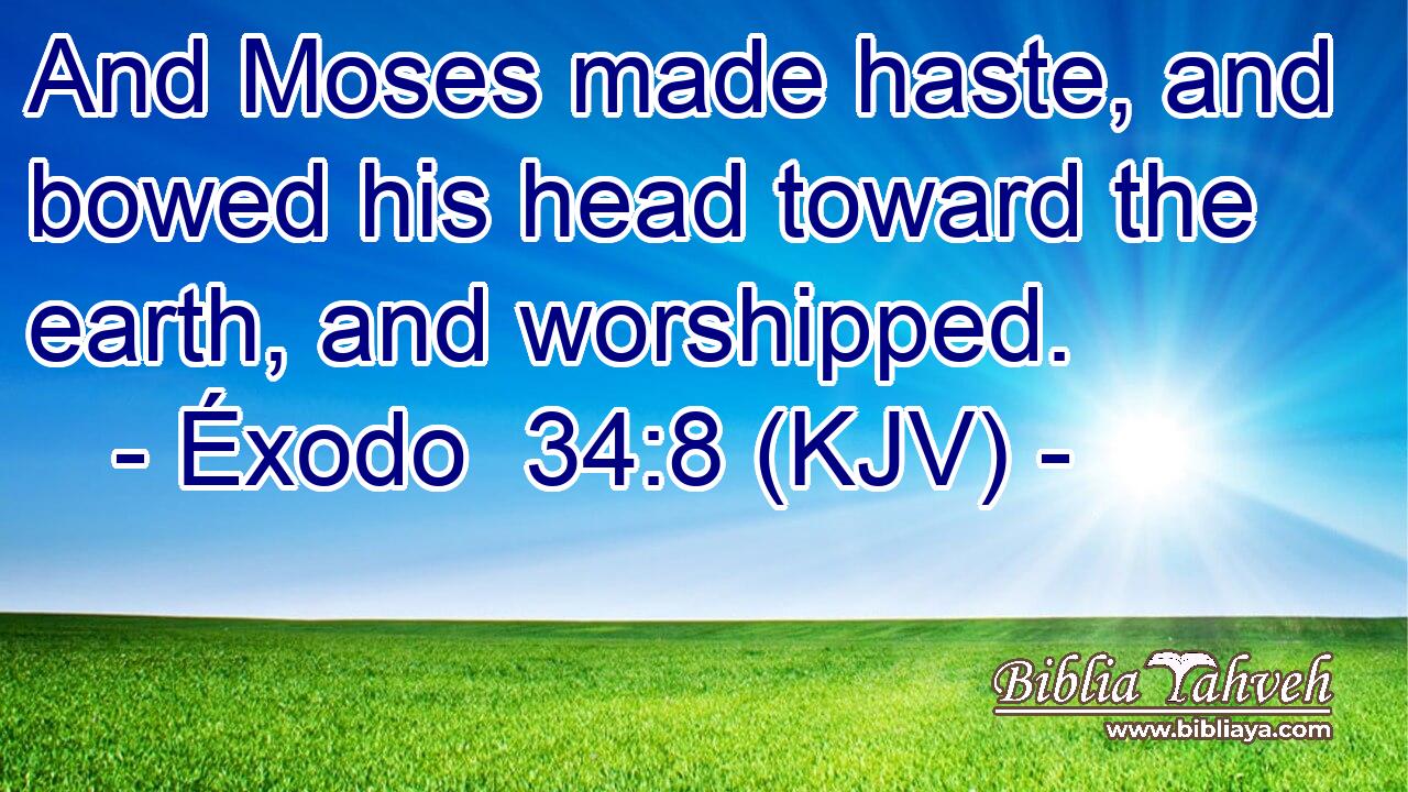 And Moses made haste, and bowed his head toward the earth, and worshipped.