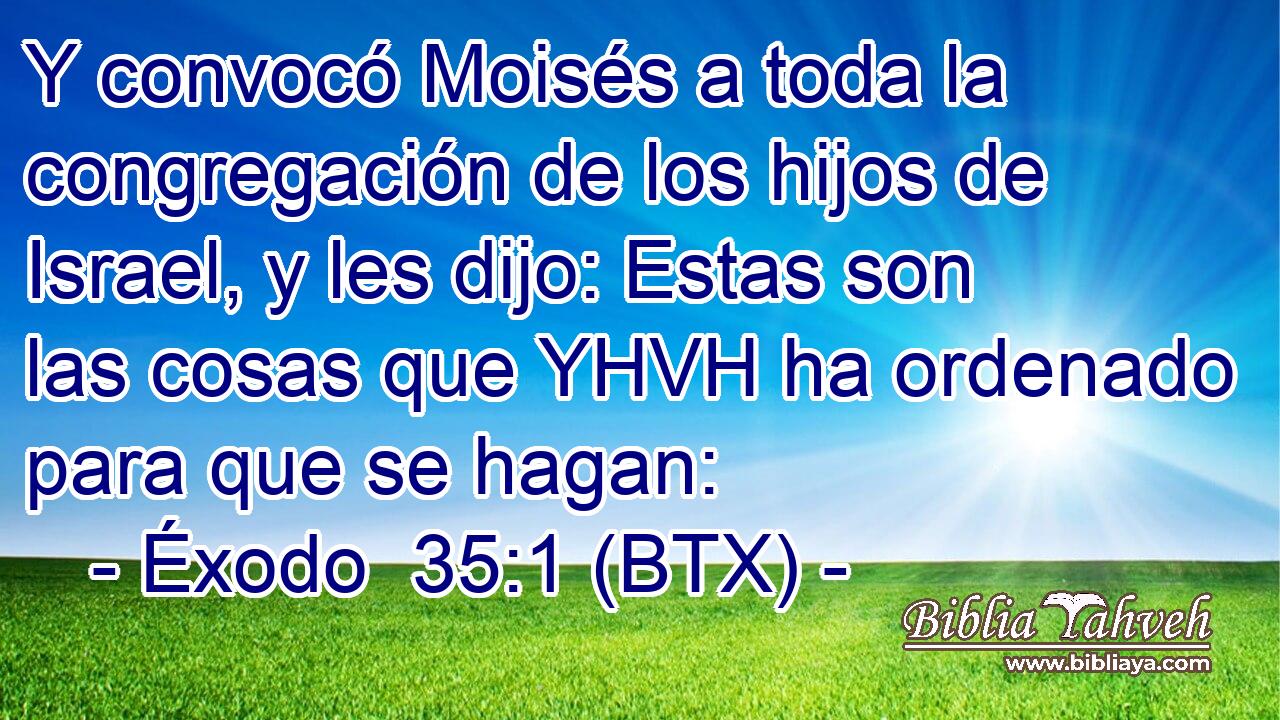 Y convocó Moisés a toda la congregación de los hijos de Israel, y les dijo: Estas son las cosas que YHVH ha ordenado para que se hagan: