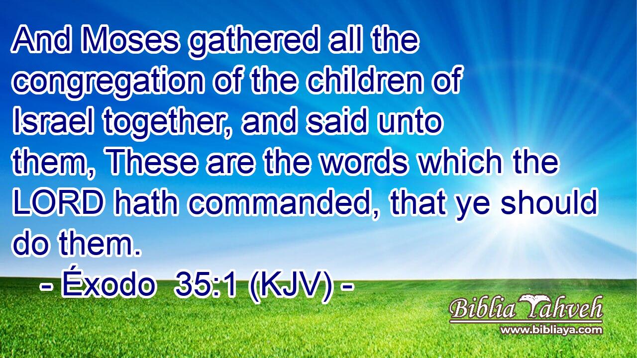 And Moses gathered all the congregation of the children of Israel together, and said unto them, These are the words which the LORD hath commanded, that ye should do them.