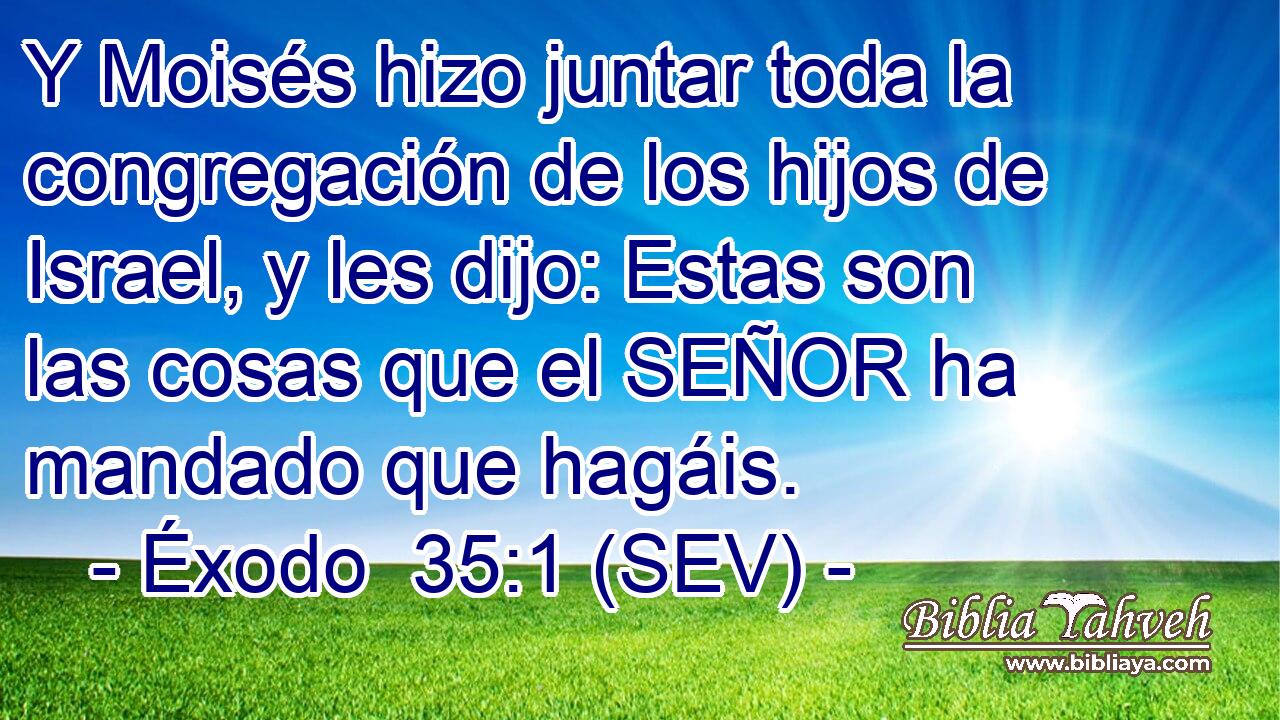 Y Moisés hizo juntar toda la congregación de los hijos de Israel, y les dijo: Estas son las cosas que el SEÑOR ha mandado que hagáis.