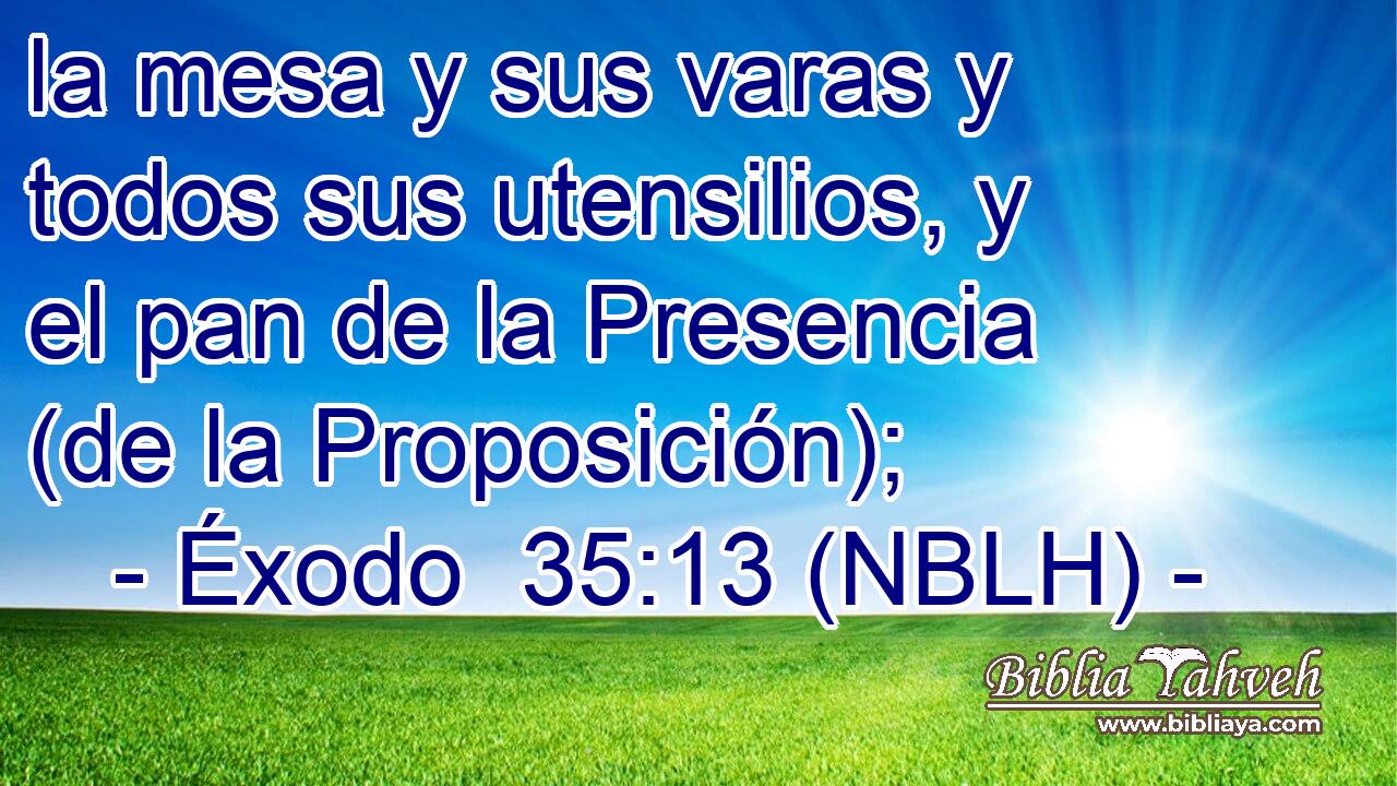  la mesa y sus varas y todos sus utensilios, y el pan de la Presencia (de la Proposición); 
