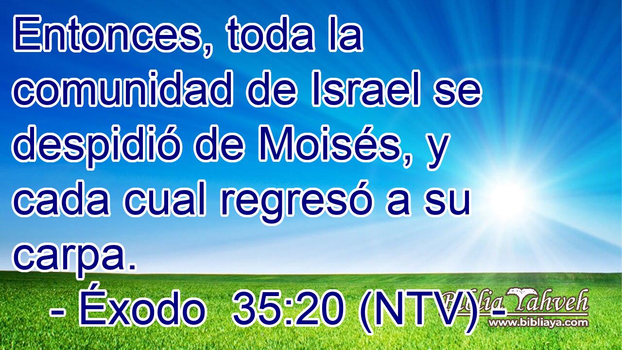 Entonces, toda la comunidad de Israel se despidió de Moisés, y cada cual regresó a su carpa.