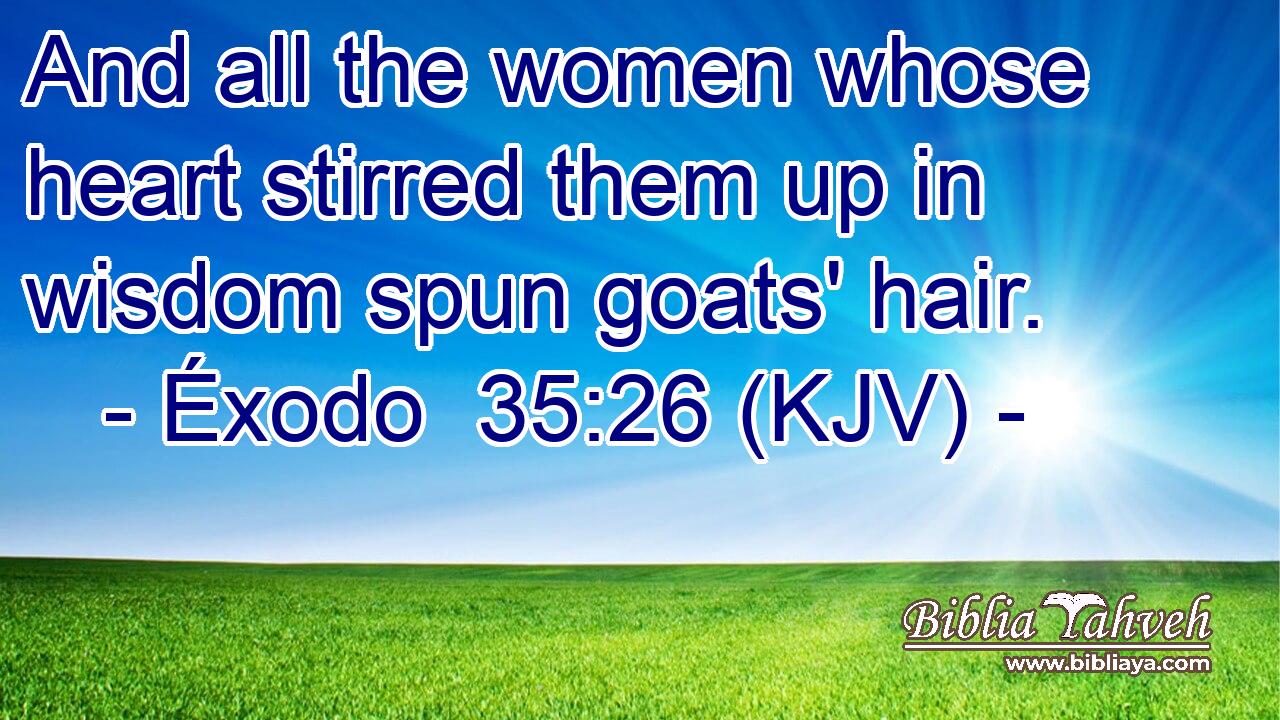 And all the women whose heart stirred them up in wisdom spun goats' hair.