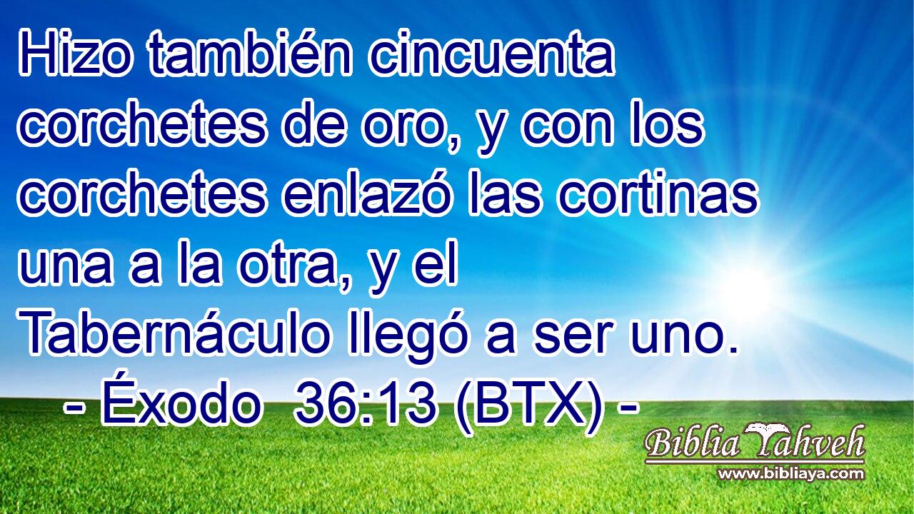 Hizo también cincuenta corchetes de oro, y con los corchetes enlazó las cortinas una a la otra, y el Tabernáculo llegó a ser uno.