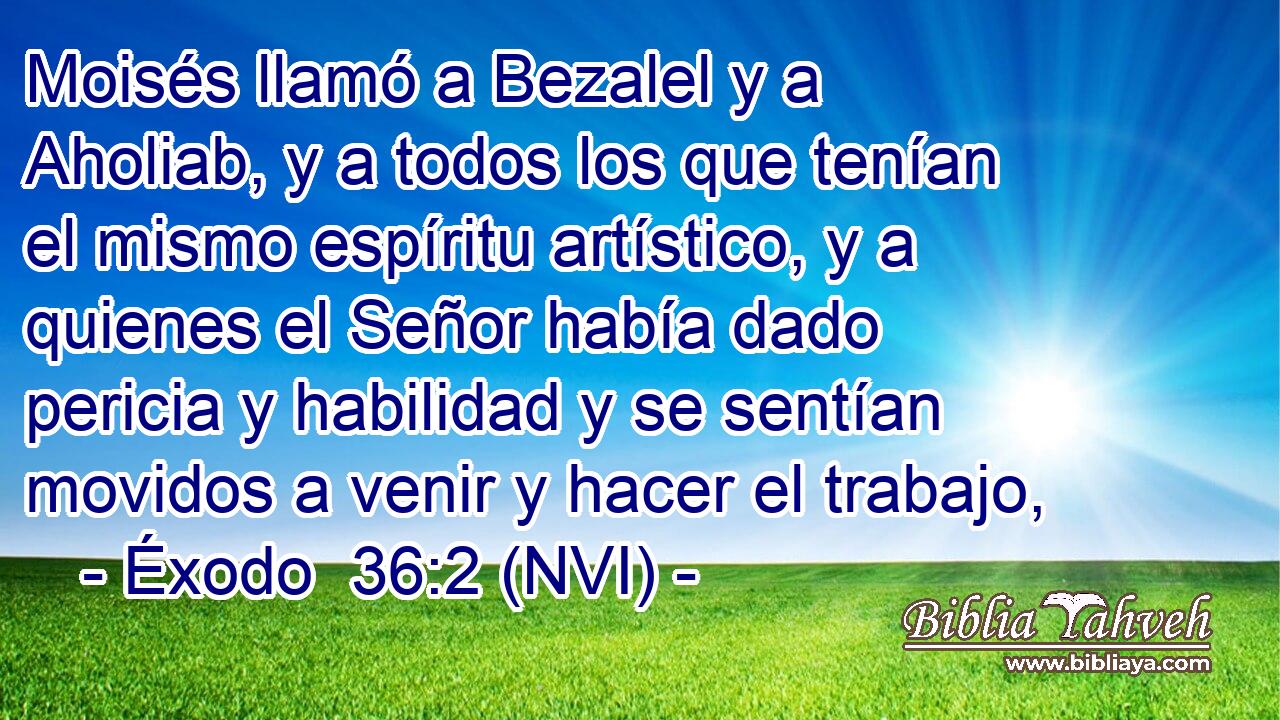  Moisés llamó a Bezalel y a Aholiab, y a todos los que tenían el mismo espíritu artístico, y a quienes el Señor había dado pericia y habilidad y se sentían movidos a venir y hacer el trabajo, 