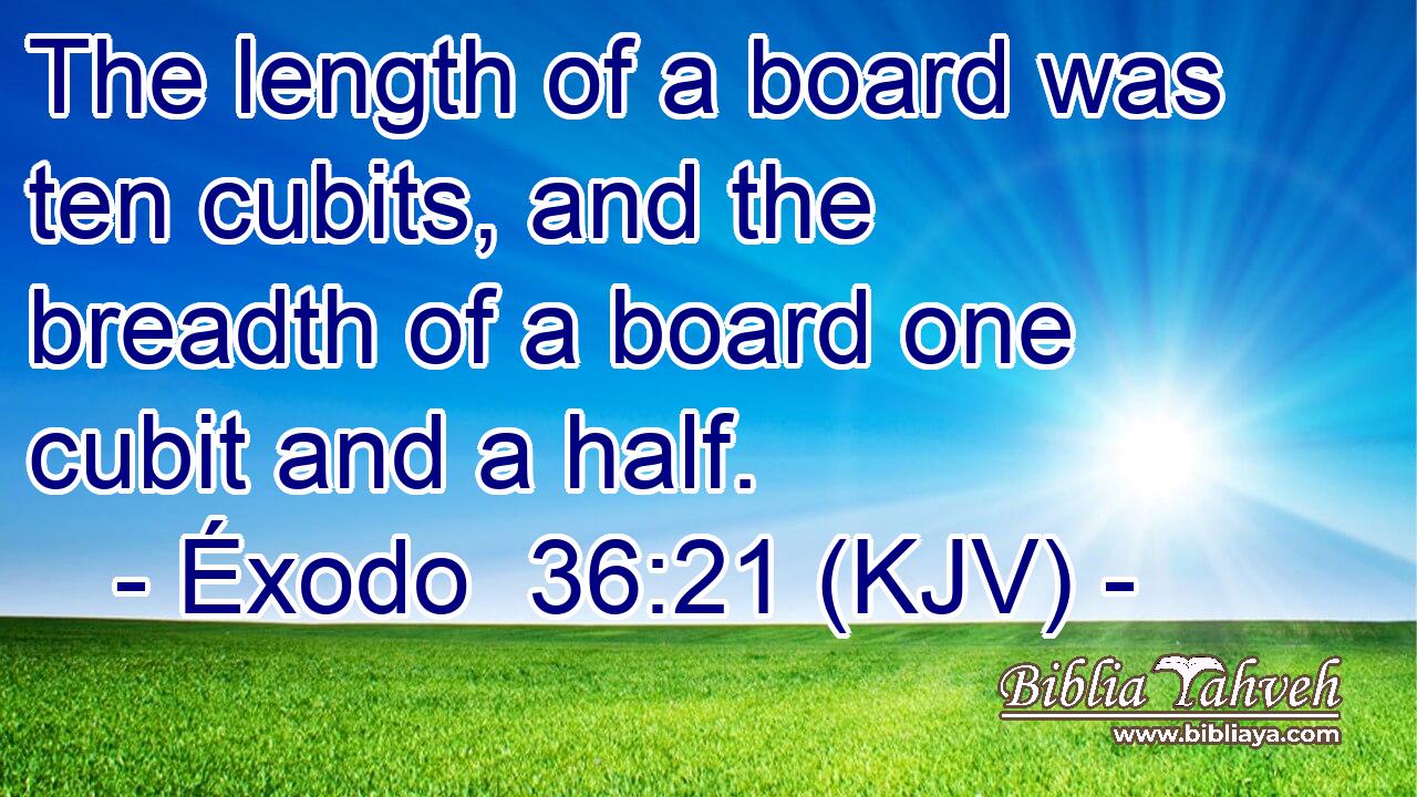 The length of a board was ten cubits, and the breadth of a board one cubit and a half.