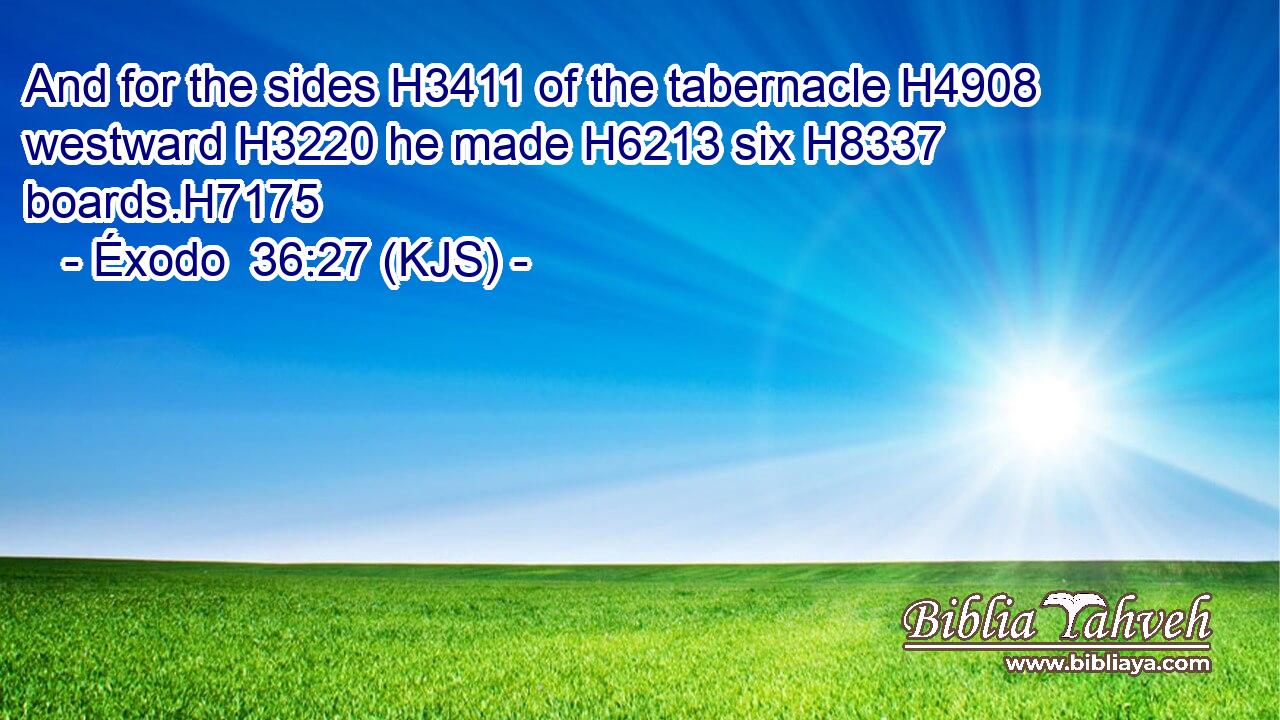 And for the sides H3411 of the tabernacle H4908 westward H3220 he made H6213 six H8337 boards.H7175