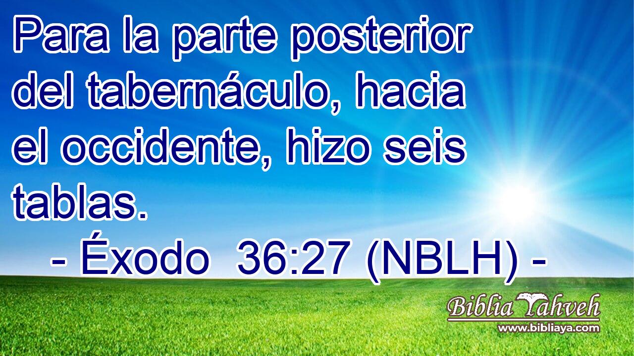  Para la parte posterior del tabernáculo, hacia el occidente, hizo seis tablas. 