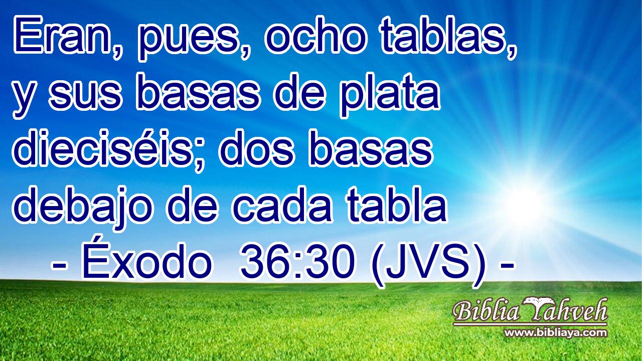 Eran, pues, ocho tablas, y sus basas de plata dieciséis; dos basas debajo de cada tabla