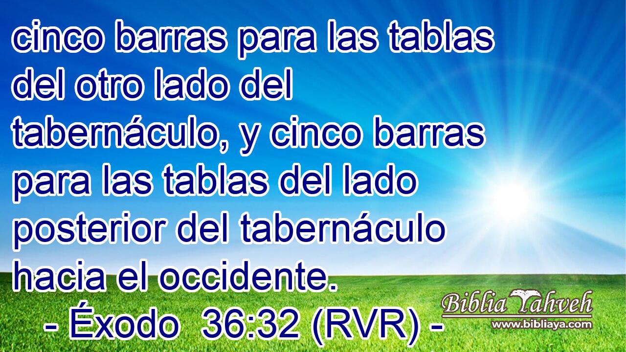 cinco barras para las tablas del otro lado del tabernáculo, y cinco barras para las tablas del lado posterior del tabernáculo hacia el occidente.