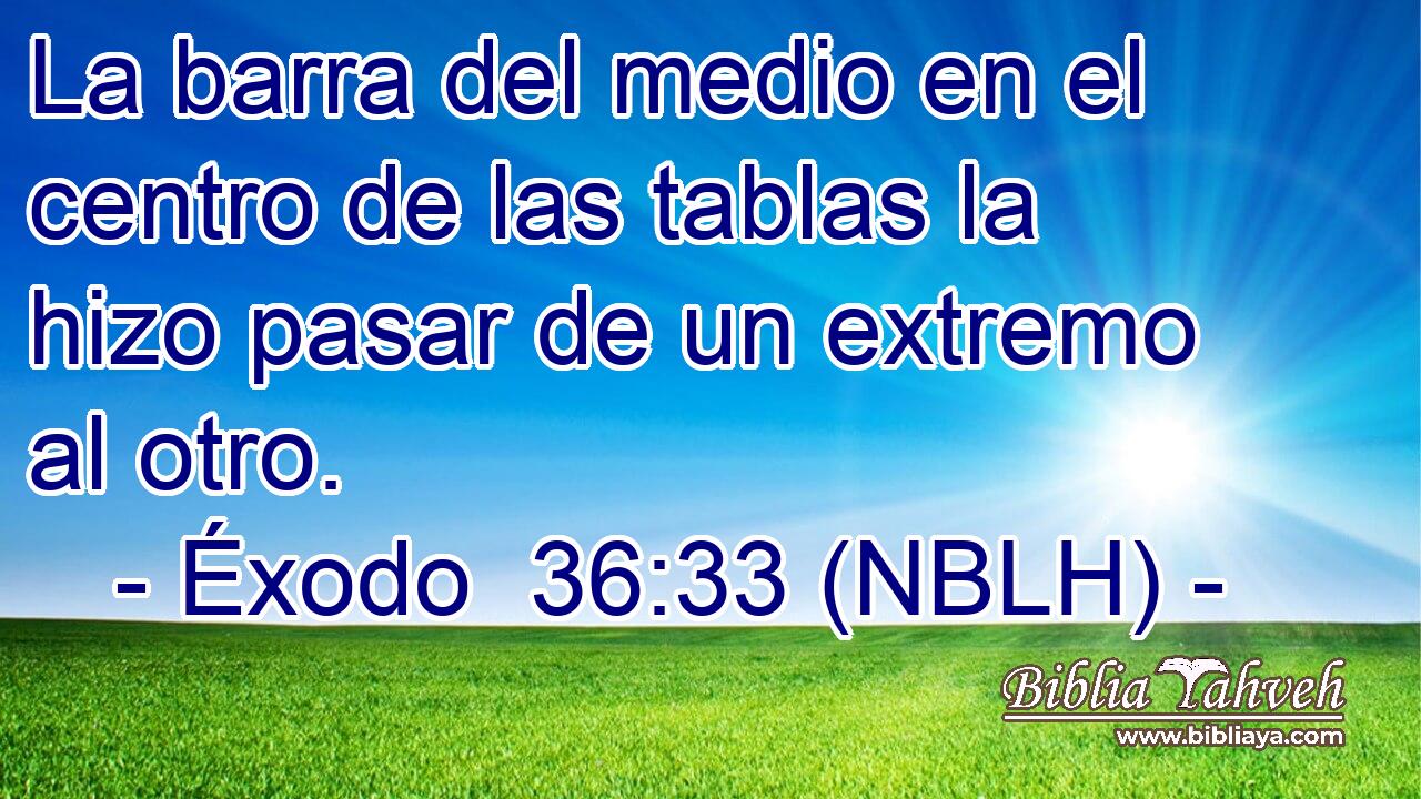  La barra del medio en el centro de las tablas la hizo pasar de un extremo al otro. 