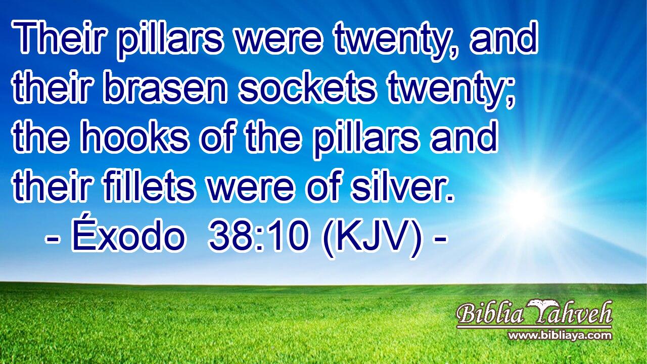 Their pillars were twenty, and their brasen sockets twenty; the hooks of the pillars and their fillets were of silver.