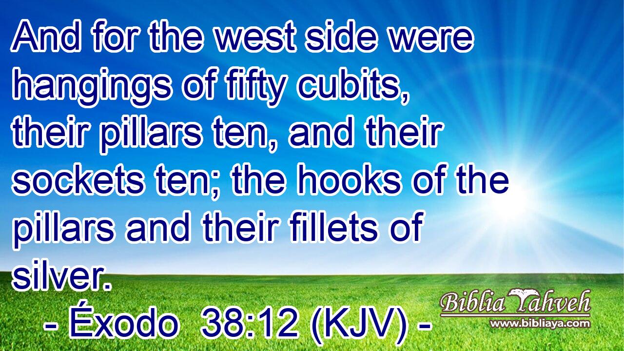 And for the west side were hangings of fifty cubits, their pillars ten, and their sockets ten; the hooks of the pillars and their fillets of silver.