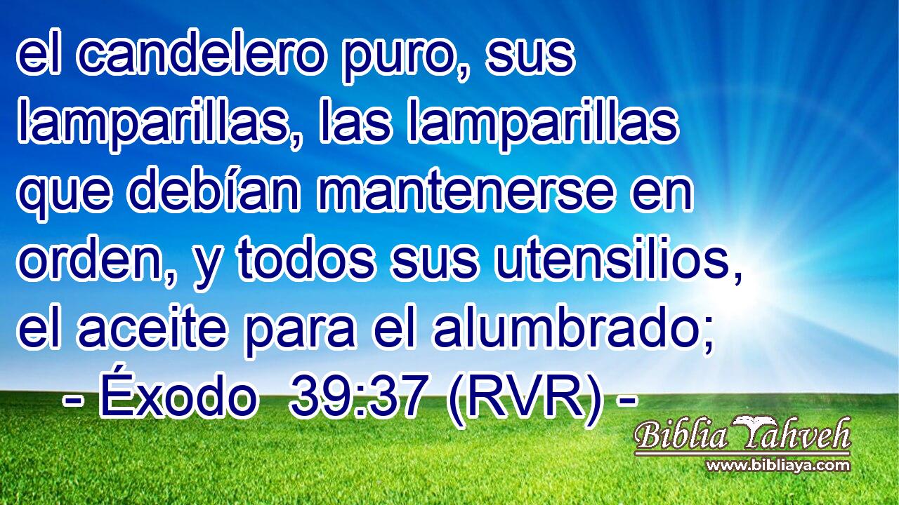 el candelero puro, sus lamparillas, las lamparillas que debían mantenerse en orden, y todos sus utensilios, el aceite para el alumbrado;