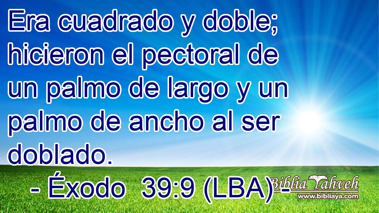 Era cuadrado y doble; hicieron el pectoral de un palmo de largo y un palmo de ancho al ser doblado.