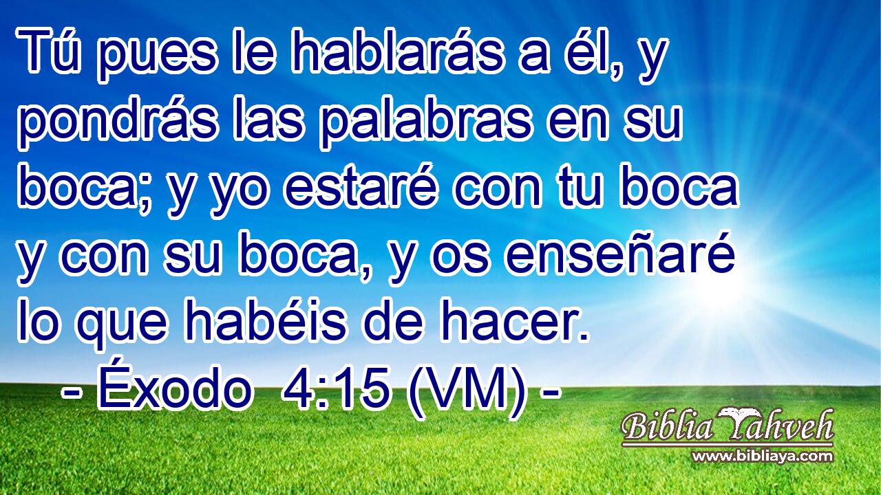  Tú pues le hablarás a él, y pondrás las palabras en su boca; y yo estaré con tu boca y con su boca, y os enseñaré lo que habéis de hacer. 