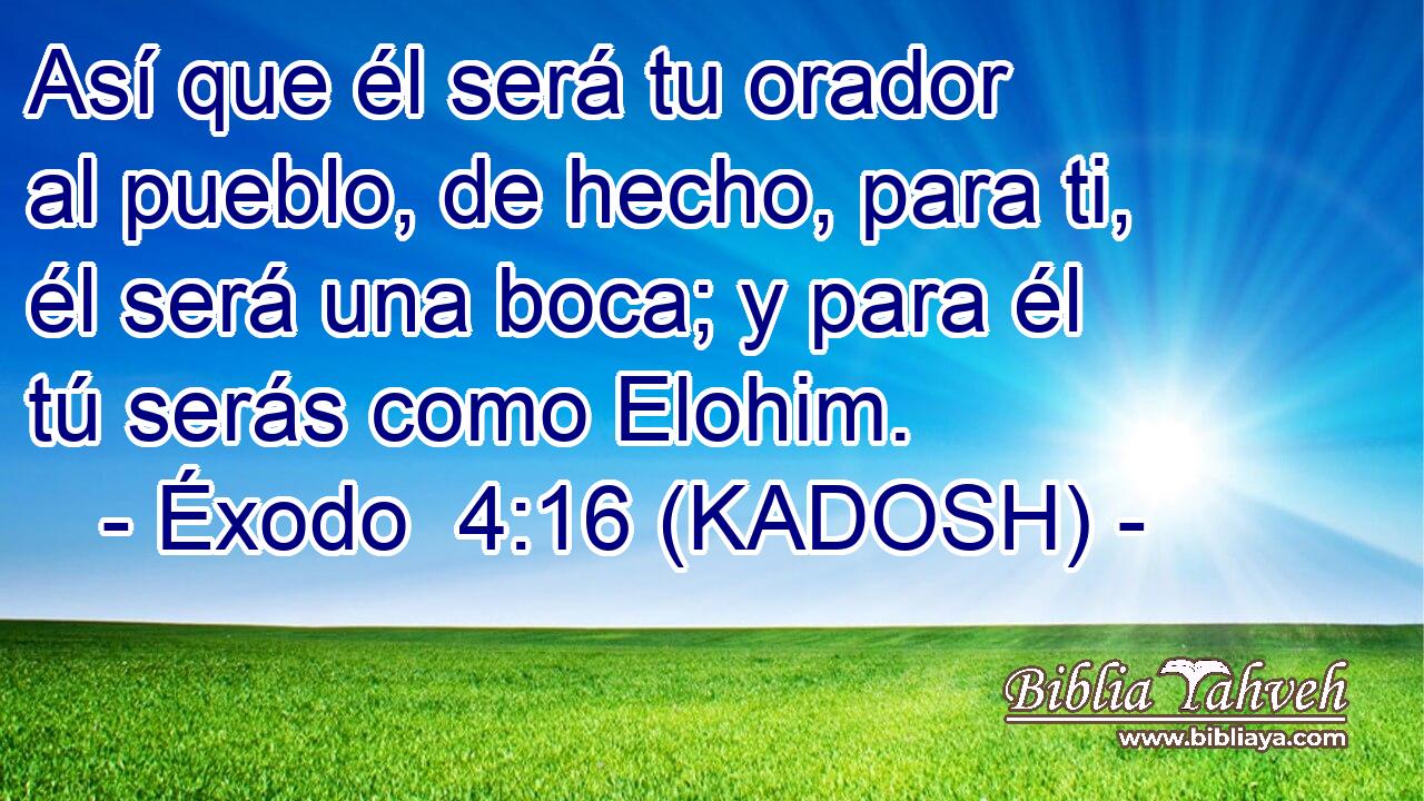  Así que él será tu orador al pueblo, de hecho, para ti, él será una boca; y para él tú serás como Elohim. 