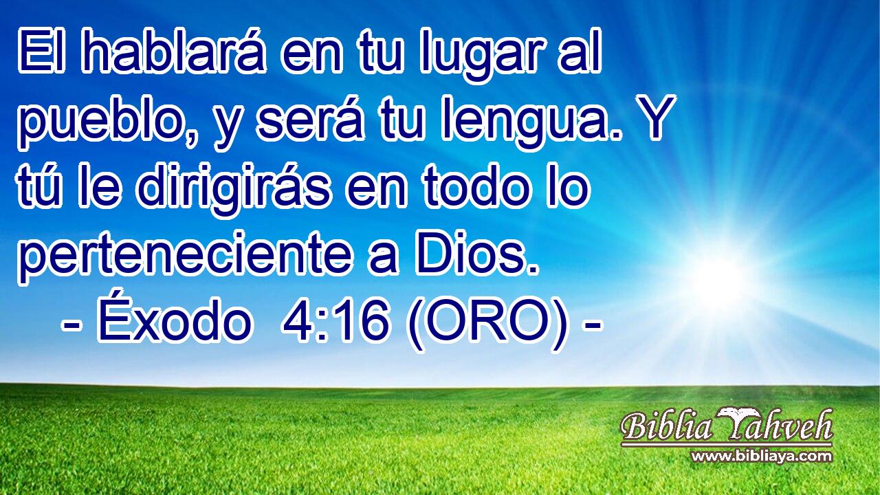  El hablará en tu lugar al pueblo, y será tu lengua. Y tú le dirigirás en todo lo perteneciente a Dios. 