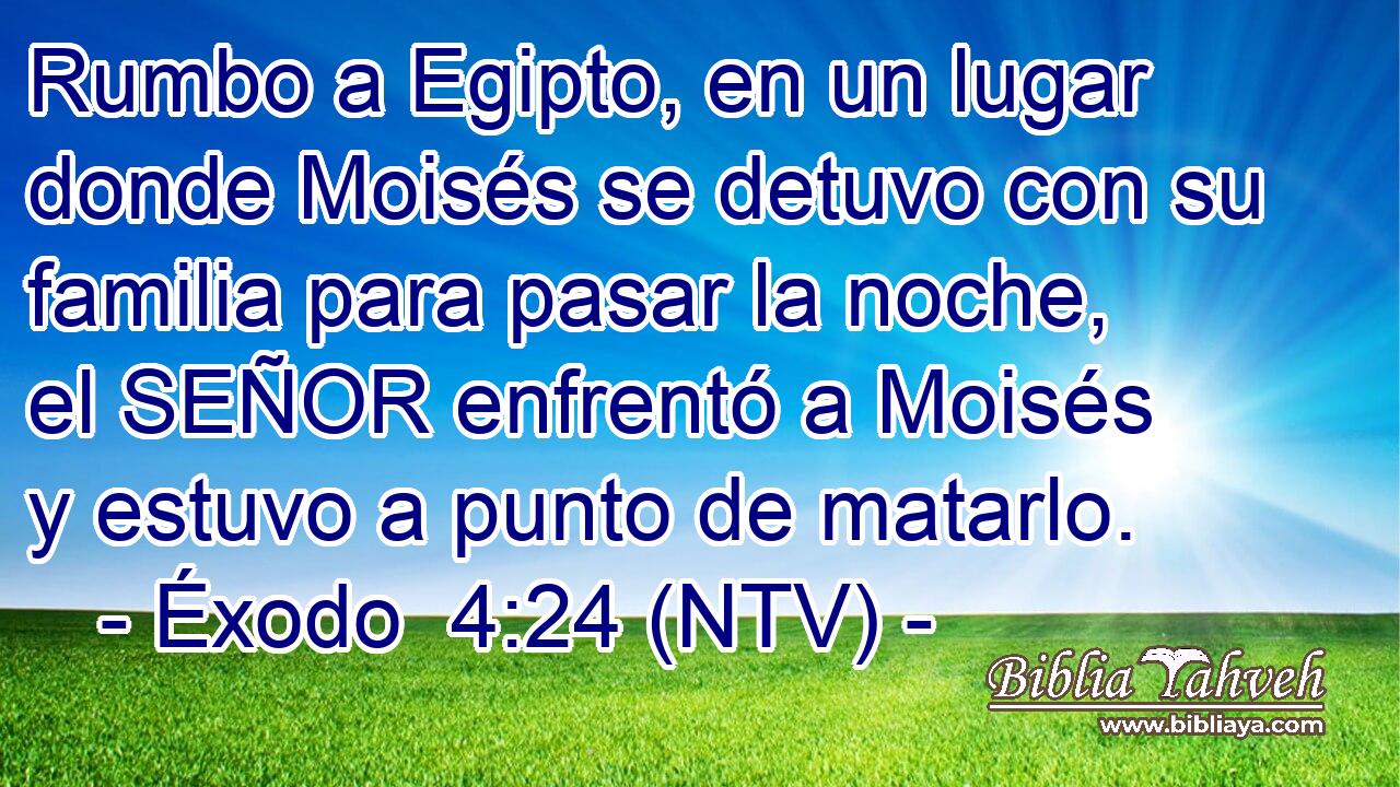 Rumbo a Egipto, en un lugar donde Moisés se detuvo con su familia para pasar la noche, el SEÑOR enfrentó a Moisés y estuvo a punto de matarlo.