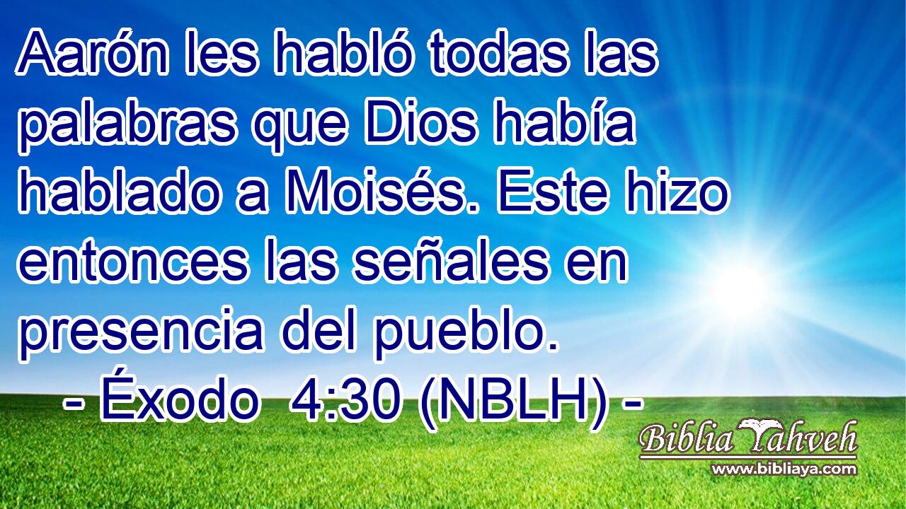  Aarón les habló todas las palabras que Dios había hablado a Moisés. Este hizo entonces las señales en presencia del pueblo. 