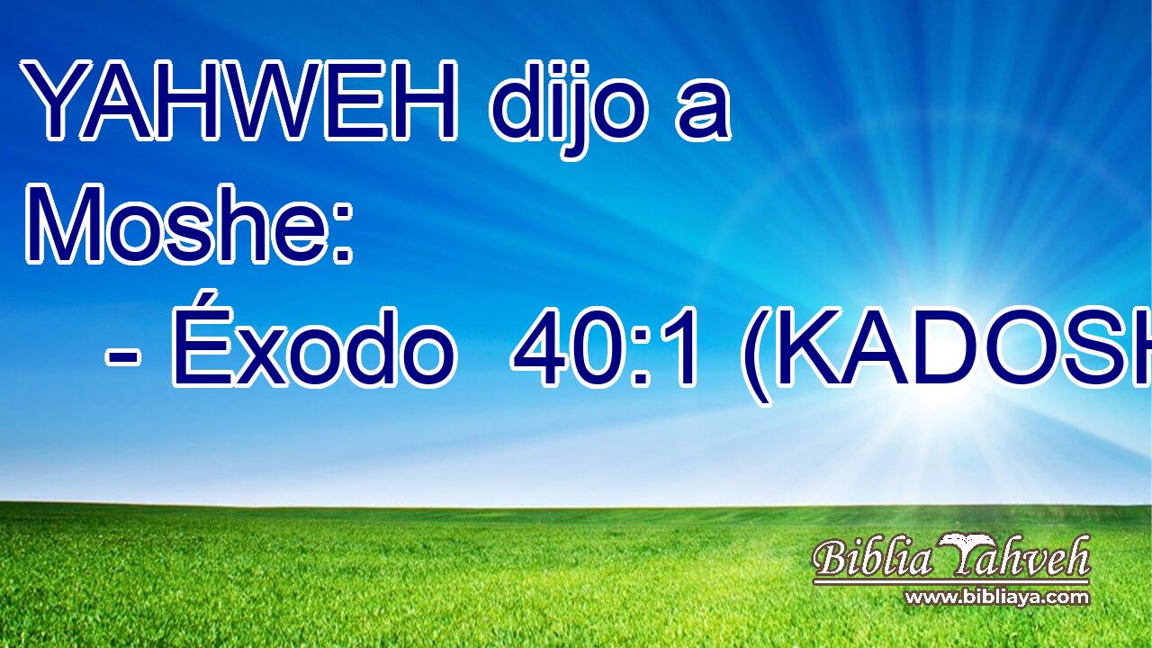  YAHWEH dijo a Moshe: 