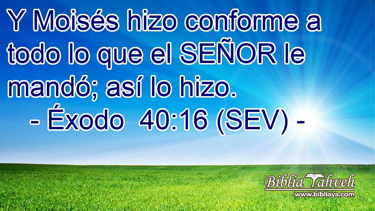 Y Moisés hizo conforme a todo lo que el SEÑOR le mandó; así lo hizo.