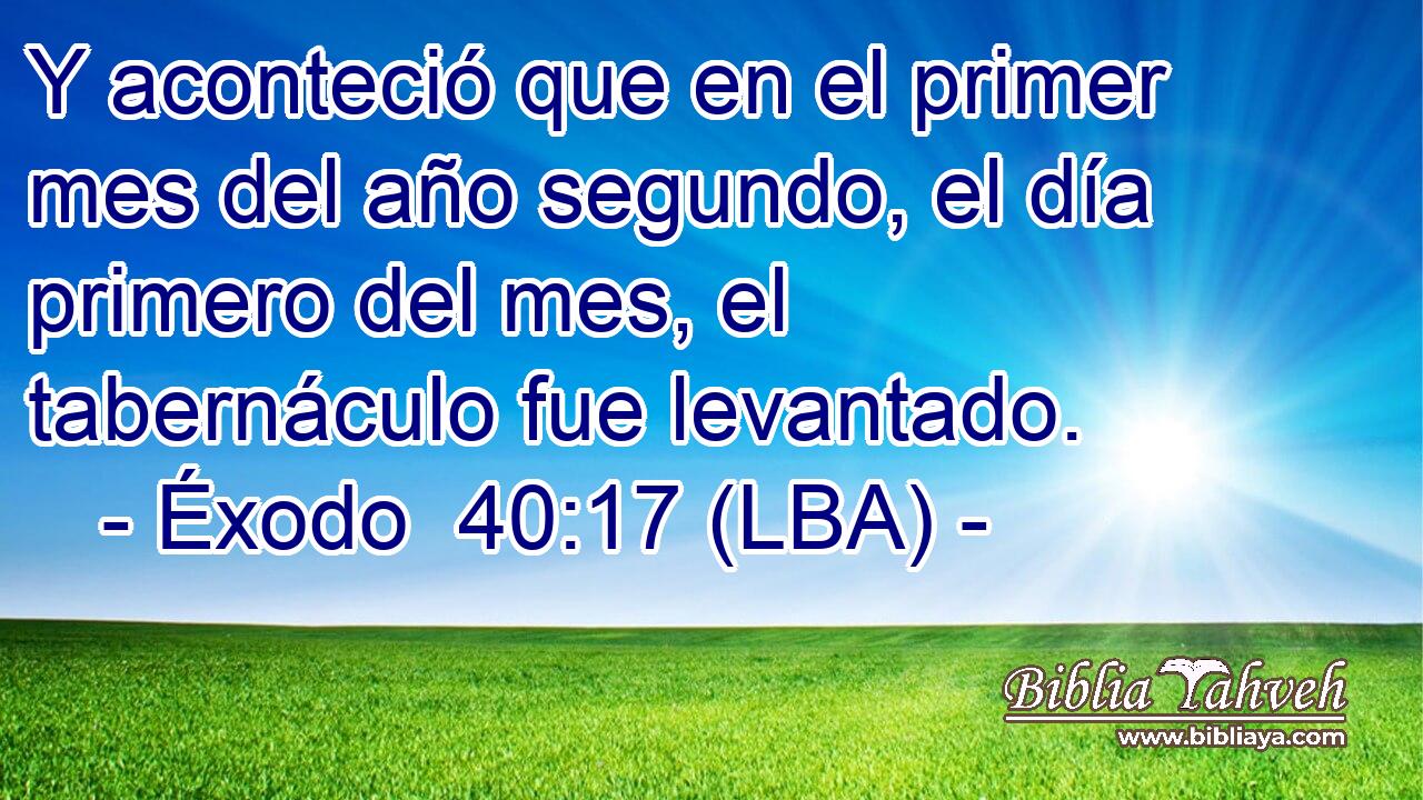 Y aconteció que en el primer mes del año segundo, el día primero del mes, el tabernáculo fue levantado.