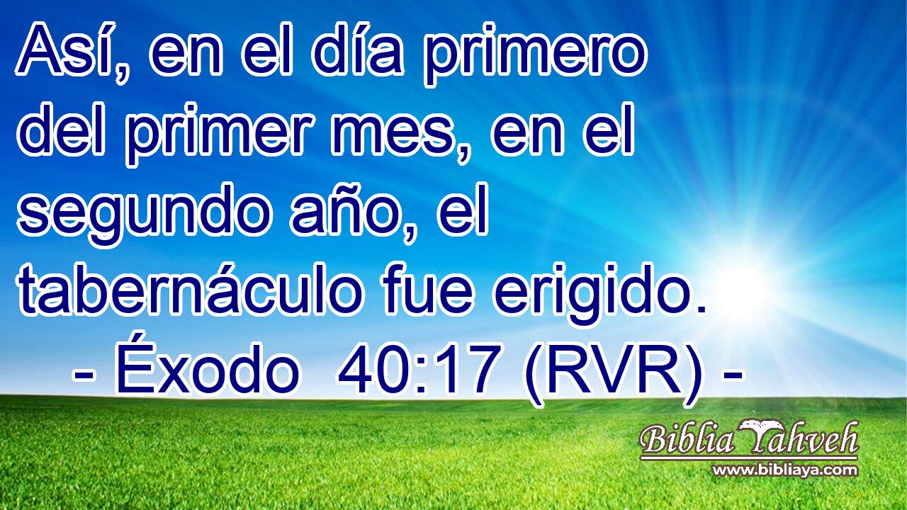 Así, en el día primero del primer mes, en el segundo año, el tabernáculo fue erigido.