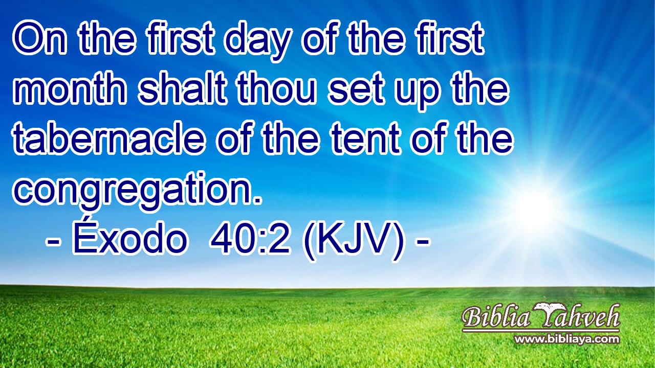 On the first day of the first month shalt thou set up the tabernacle of the tent of the congregation.
