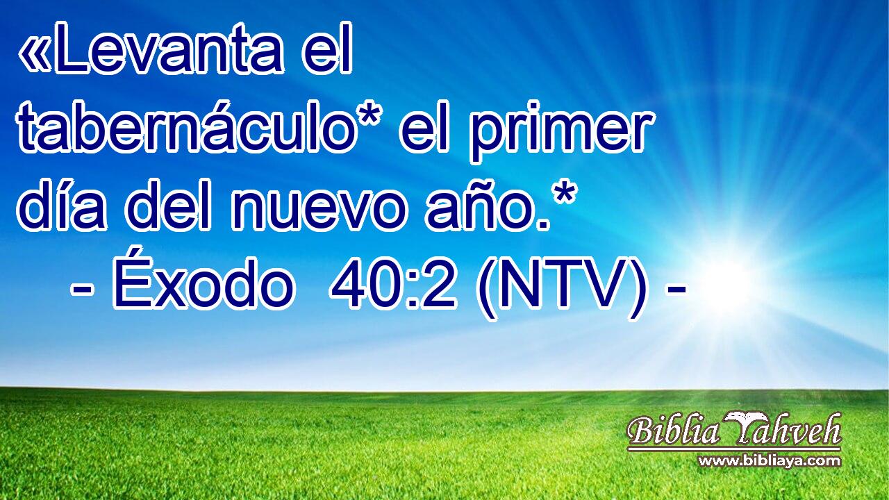 «Levanta el tabernáculo* el primer día del nuevo año.*