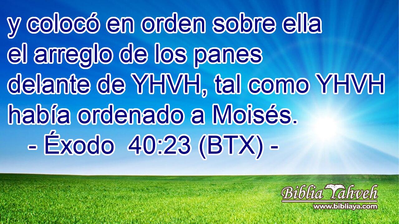 y colocó en orden sobre ella el arreglo de los panes delante de YHVH, tal como YHVH había ordenado a Moisés.