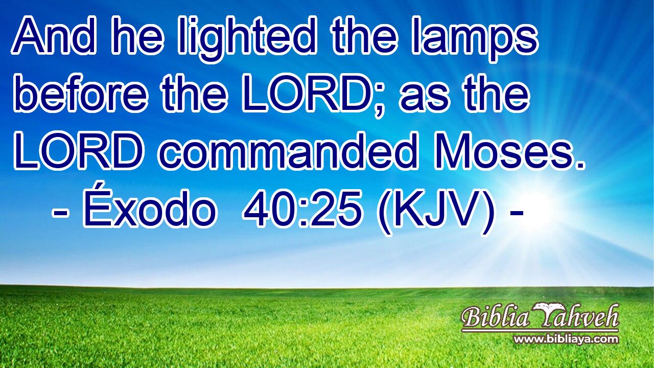 And he lighted the lamps before the LORD; as the LORD commanded Moses.