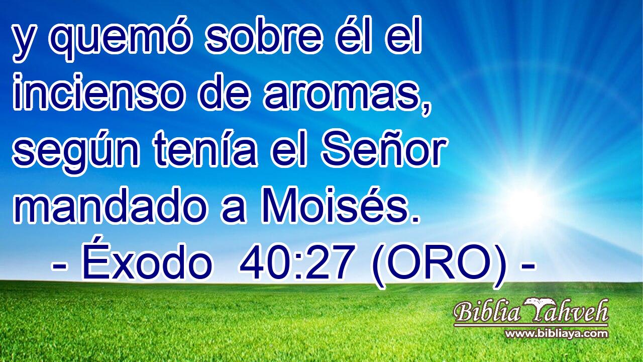  y quemó sobre él el incienso de aromas, según tenía el Señor mandado a Moisés. 