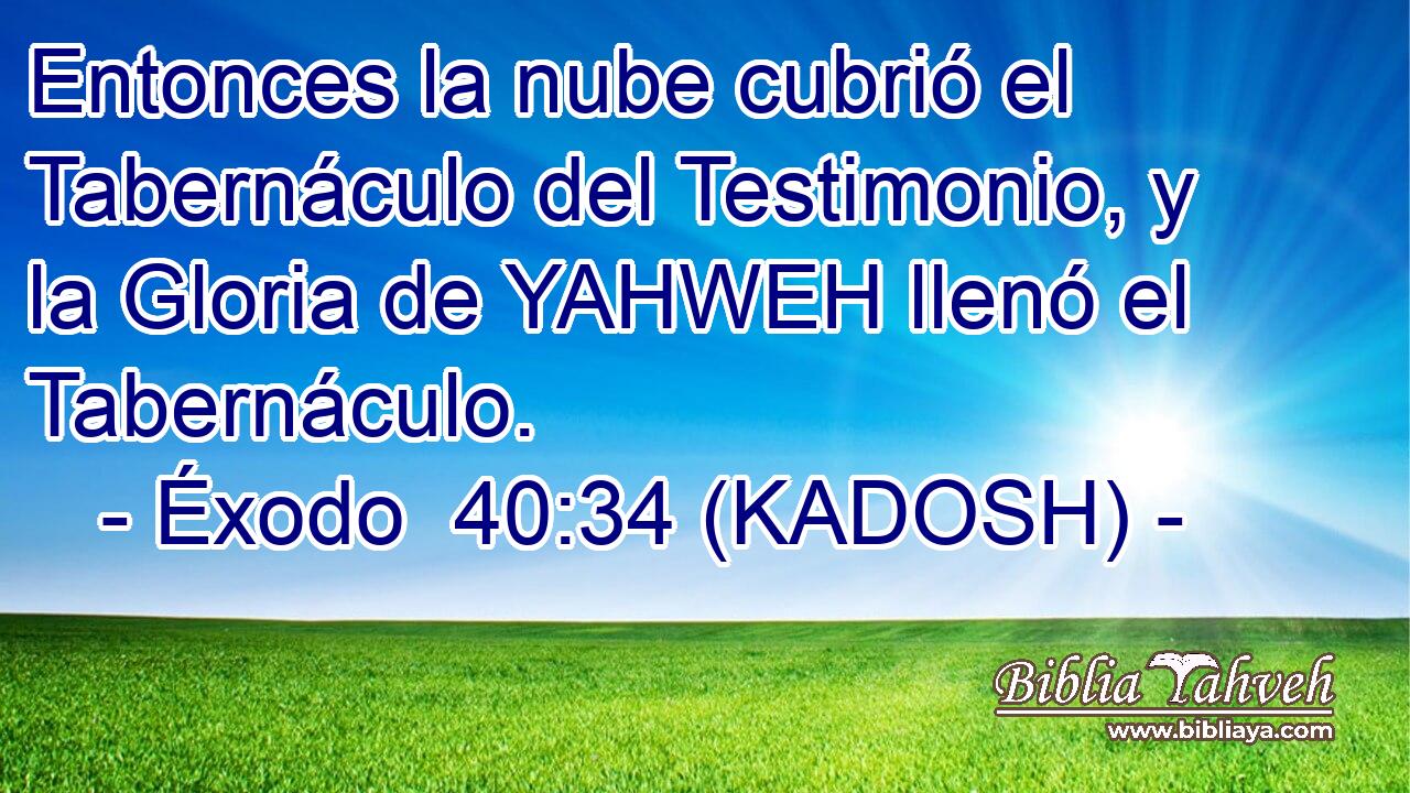  Entonces la nube cubrió el Tabernáculo del Testimonio, y la Gloria de YAHWEH llenó el Tabernáculo. 