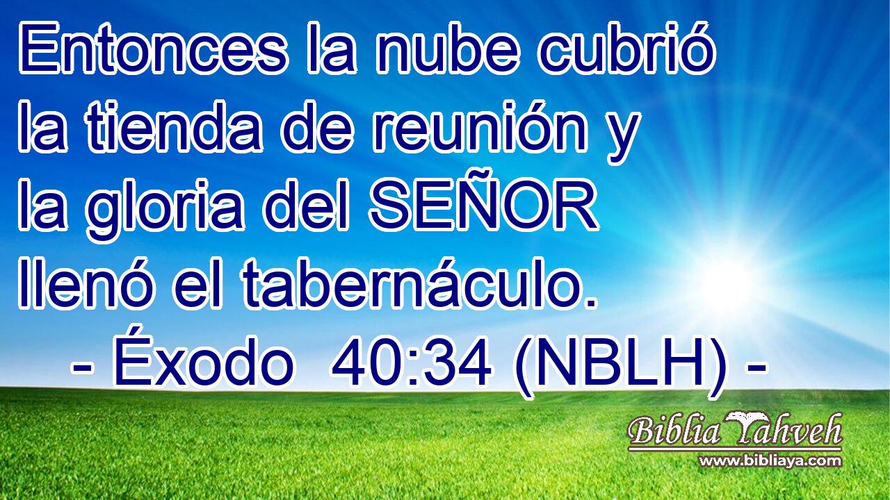  Entonces la nube cubrió la tienda de reunión y la gloria del SEÑOR llenó el tabernáculo. 