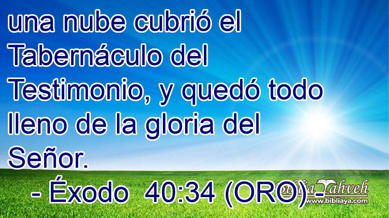  una nube cubrió el Tabernáculo del Testimonio, y quedó todo lleno de la gloria del Señor. 