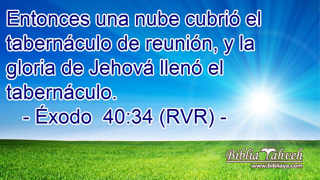 Entonces una nube cubrió el tabernáculo de reunión, y la gloria de Jehová llenó el tabernáculo.