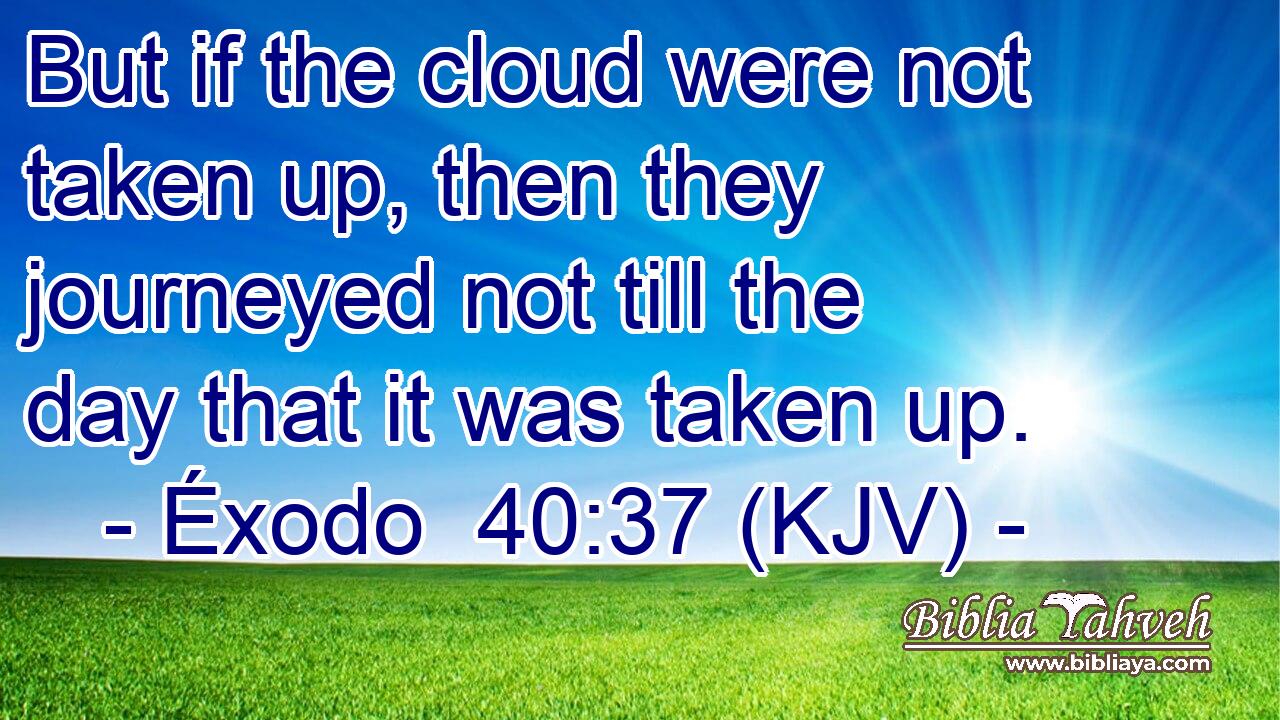 But if the cloud were not taken up, then they journeyed not till the day that it was taken up.