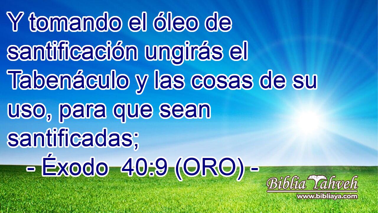  Y tomando el óleo de santificación ungirás el Tabenáculo y las cosas de su uso, para que sean santificadas; 
