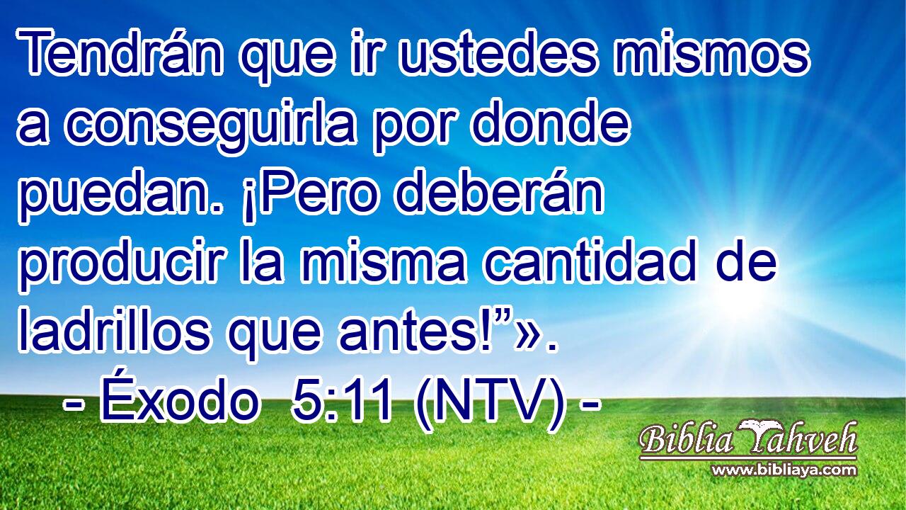Tendrán que ir ustedes mismos a conseguirla por donde puedan. ¡Pero deberán producir la misma cantidad de ladrillos que antes!”».