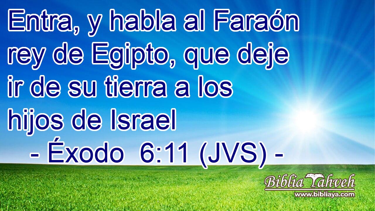 Entra, y habla al Faraón rey de Egipto, que deje ir de su tierra a los hijos de Israel