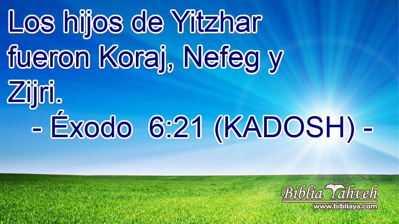 Los hijos de Yitzhar fueron Koraj, Nefeg y Zijri. 